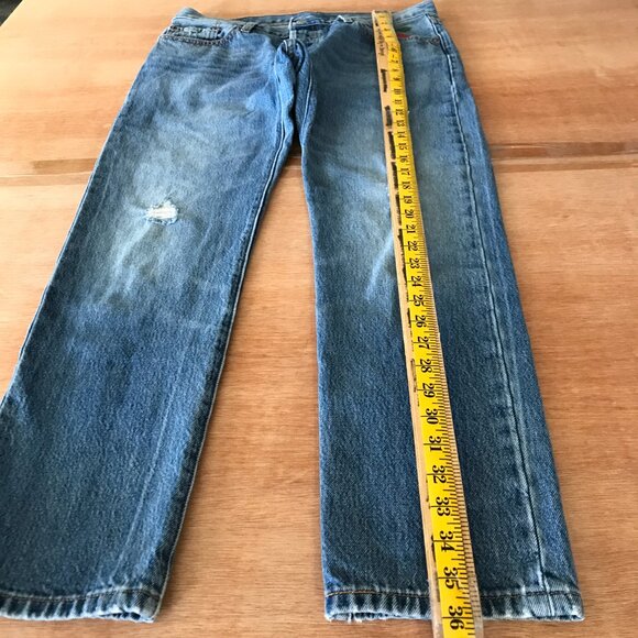 Levi's 501CT Jeans Men 34x27 Blue Low Rise Distressed Button Fly Medium Wash - Picture 5 of 14